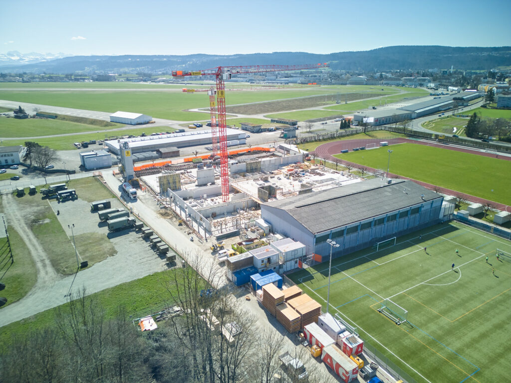 Drohnenaufnahme von der Sportzentrum Zürich Baustelle