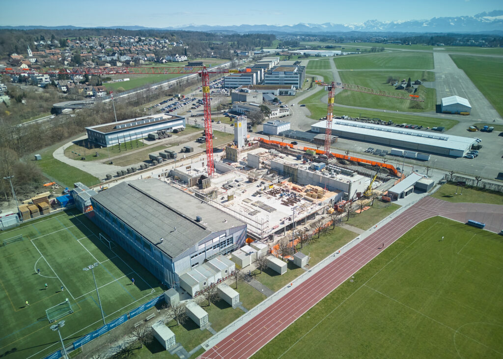 Drohnenbild: Baustelle Sportzentrum Zürich