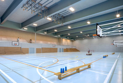Visualisierung Sportzentrum Zürich, Halle, Giulio Wagner, Space Communication GmbH